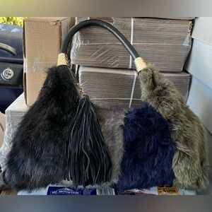 Sharif EUC Faux Fur Shoulder Bag